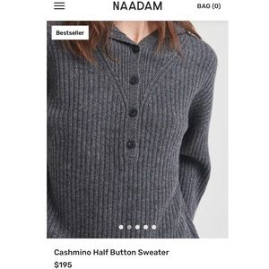 NWOT NAADAM Cashmino Half Button Sweater size XS